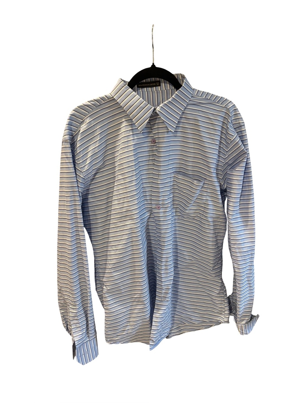 Louis Philippe 44cm - premium Cotton Blue stripe button down shirt